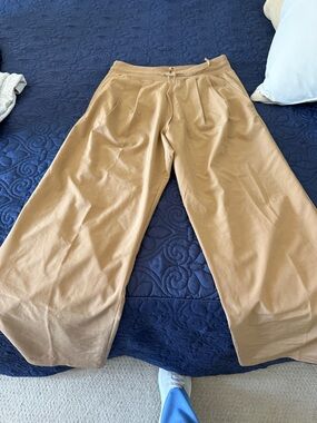 Calia Track Pants Wide Leg Drawstring Pants - Camel
